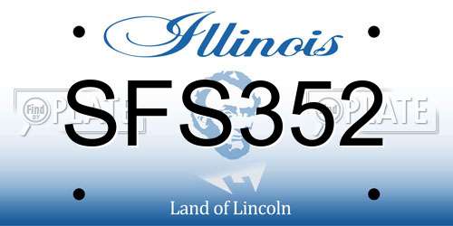 SFS352 Illinois License Plate