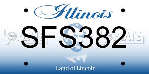 SFS382 Illinois License Plate