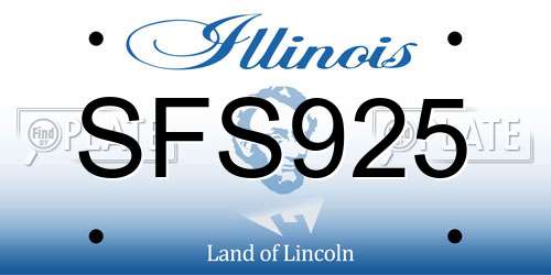 SFS925 Illinois License Plate
