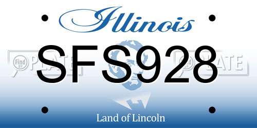 SFS928 Illinois License Plate