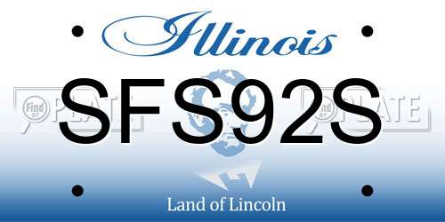 SFS92S Illinois License Plate