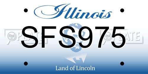 SFS975 Illinois License Plate