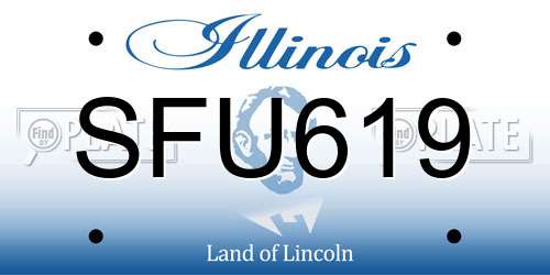 SFU619 Illinois License Plate