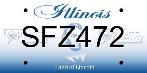 SFZ472 Illinois License Plate