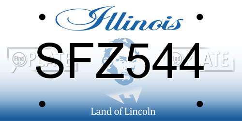 SFZ544 Illinois License Plate