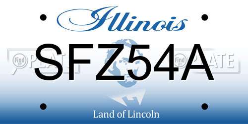 SFZ54A Illinois License Plate
