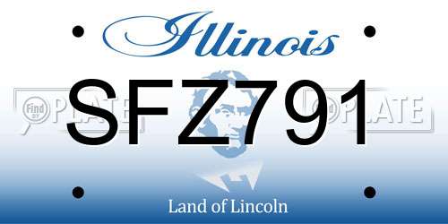 SFZ791 Illinois License Plate