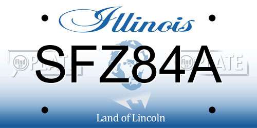 SFZ84A Illinois License Plate