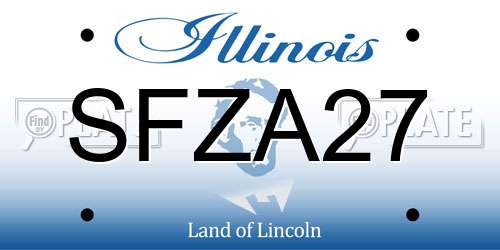 SFZA27 Illinois License Plate