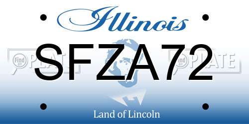 SFZA72 Illinois License Plate