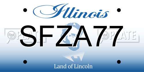 SFZA77 Illinois License Plate