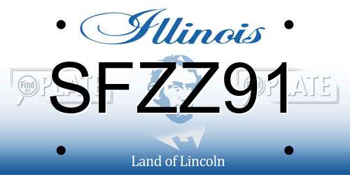 SFZZ91 Illinois License Plate