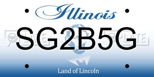 SG2B5G Illinois License Plate