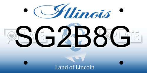 SG2B8G Illinois License Plate
