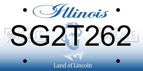 SG2T262 Illinois License Plate