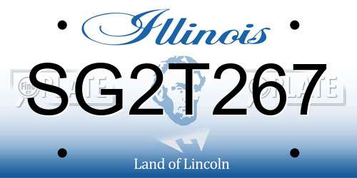 SG2T267 Illinois License Plate