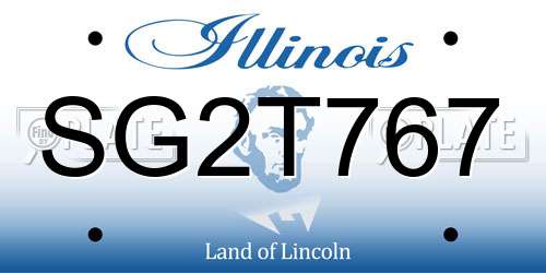 SG2T767 Illinois License Plate