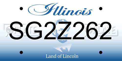 SG2Z262 Illinois License Plate
