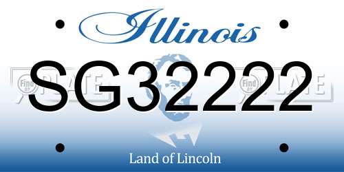 SG32222 Illinois License Plate