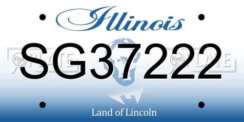 SG37222 Illinois License Plate
