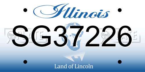 SG37226 Illinois License Plate