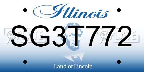 SG3T772 Illinois License Plate