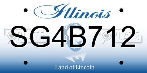 SG4B712 Illinois License Plate