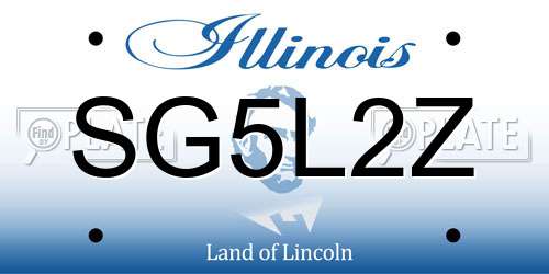 SG5L2Z Illinois License Plate