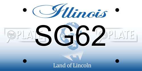 SG62 Illinois License Plate