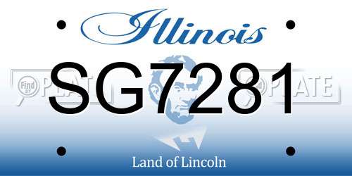 SG7281 Illinois License Plate