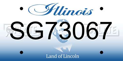 SG73067 Illinois License Plate