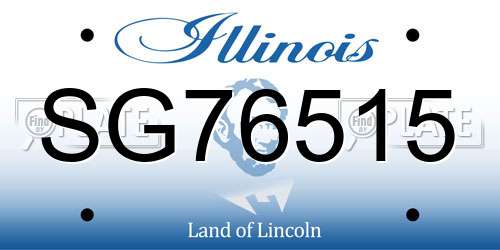 SG76515 Illinois License Plate