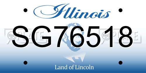 SG76518 Illinois License Plate