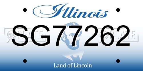 SG77262 Illinois License Plate