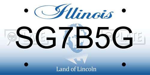 SG7B5G Illinois License Plate