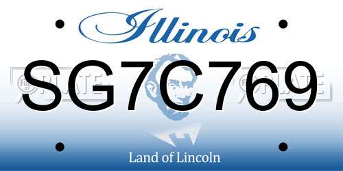 SG7C769 Illinois License Plate