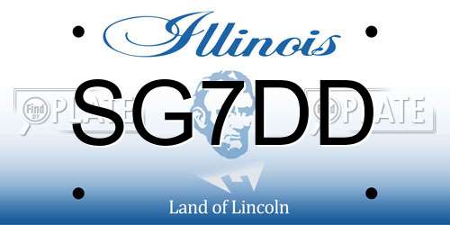 SG7DD Illinois License Plate