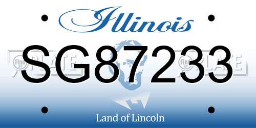 SG87233 Illinois License Plate