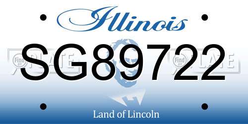 SG89722 Illinois License Plate
