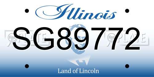 SG89772 Illinois License Plate