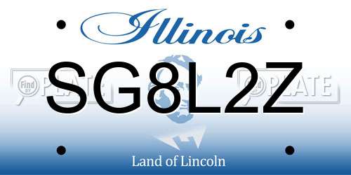 SG8L2Z Illinois License Plate