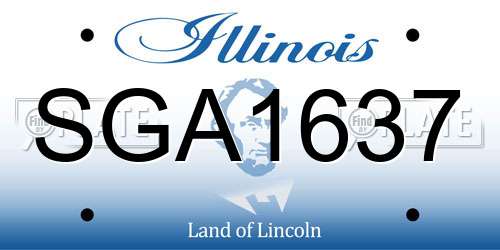 SGA1637 Illinois License Plate