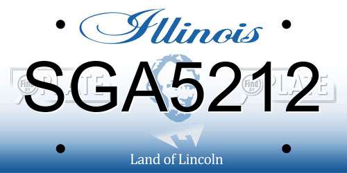 SGA5212 Illinois License Plate