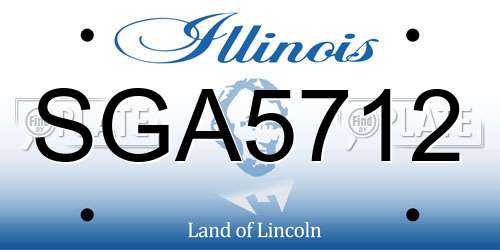 SGA5712 Illinois License Plate