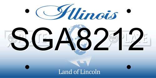 SGA8212 Illinois License Plate