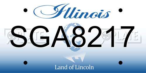 SGA8217 Illinois License Plate