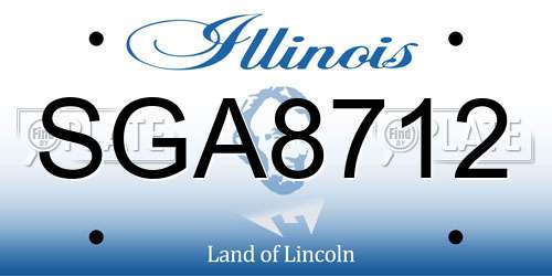 SGA8712 Illinois License Plate