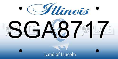 SGA8717 Illinois License Plate