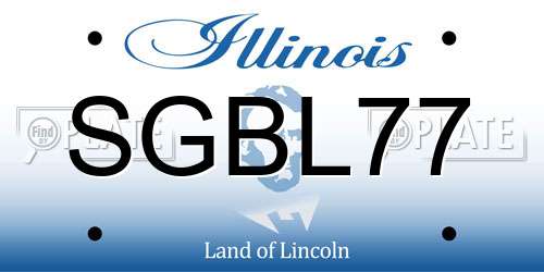 SGBL77 Illinois License Plate