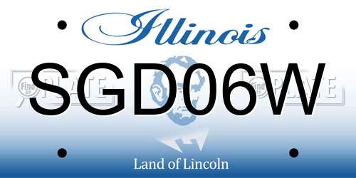 SGD06W Illinois License Plate